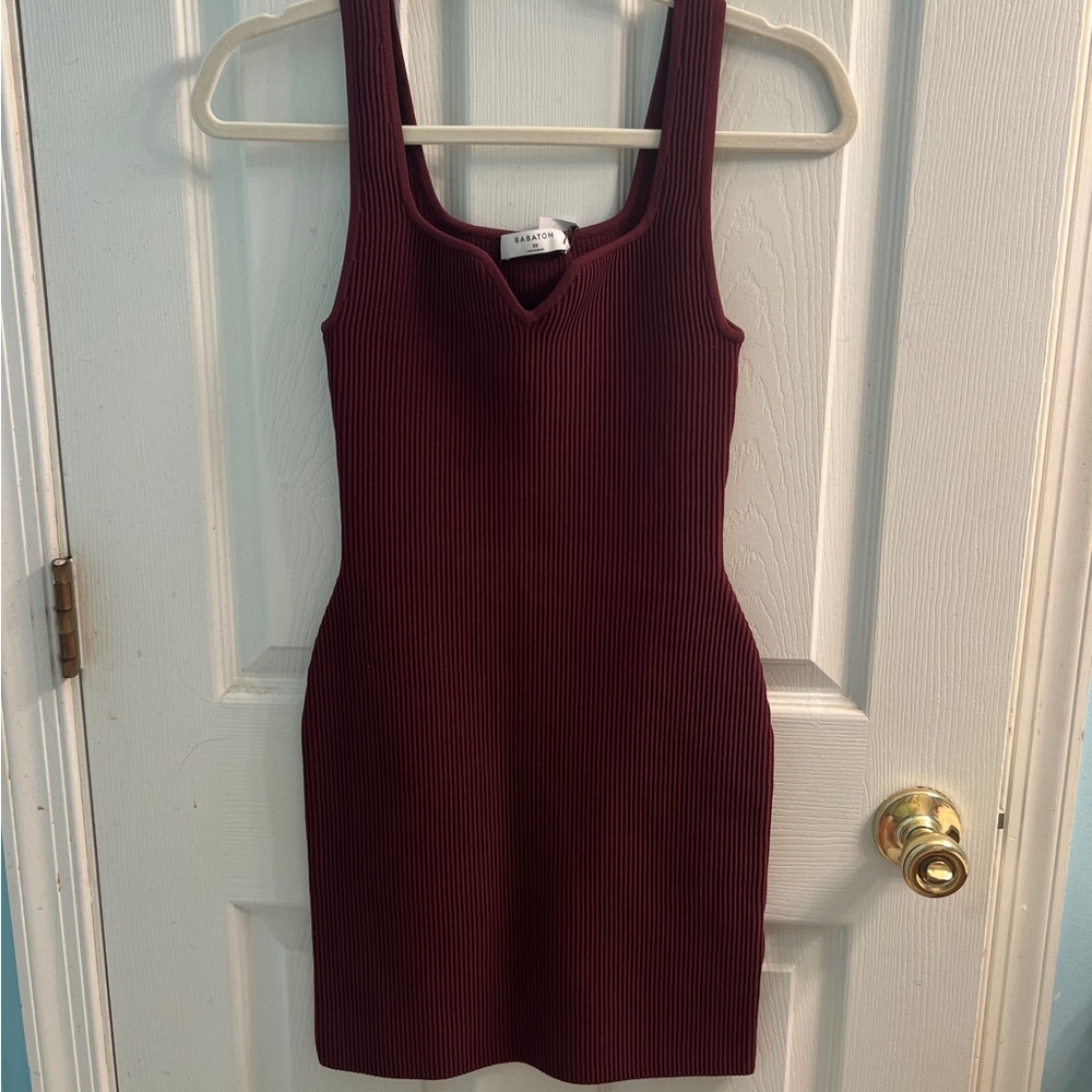 Aritzia Babaton Sculpt Knit Knott Mini Dress